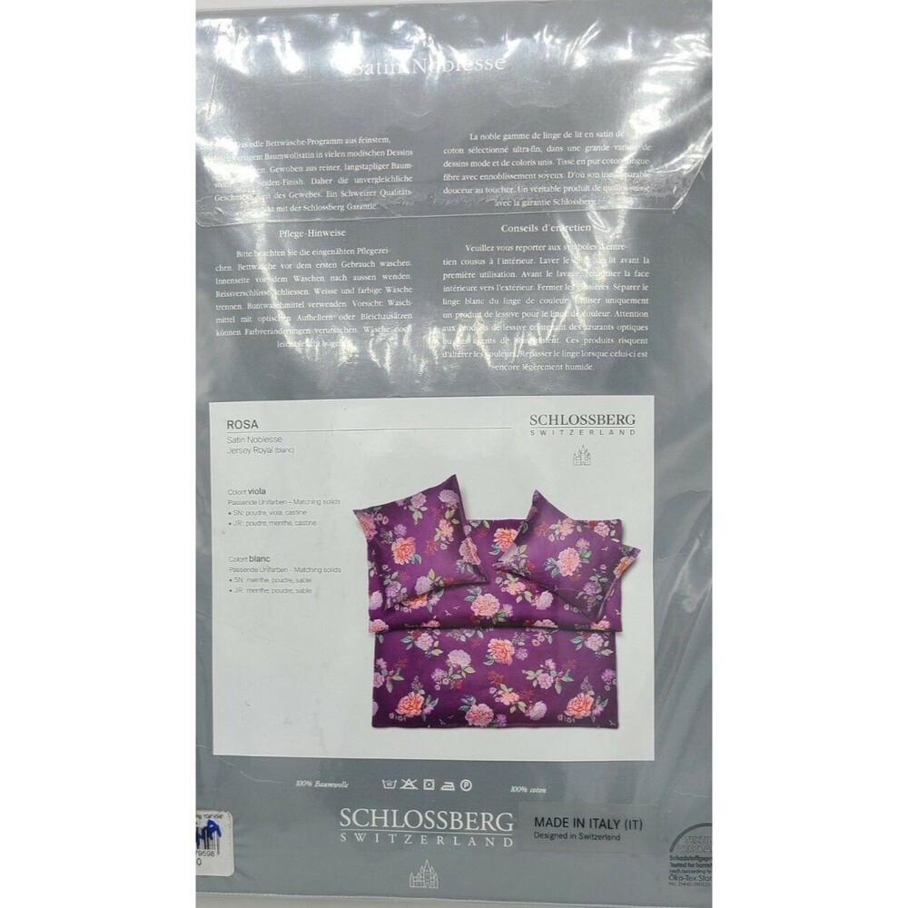 Schlossberg Noblesse Rosa Viola King Duvet + Boudoir Sham NIP - Picture 4 of 5